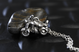 Little Silver Motorcycle Necklace